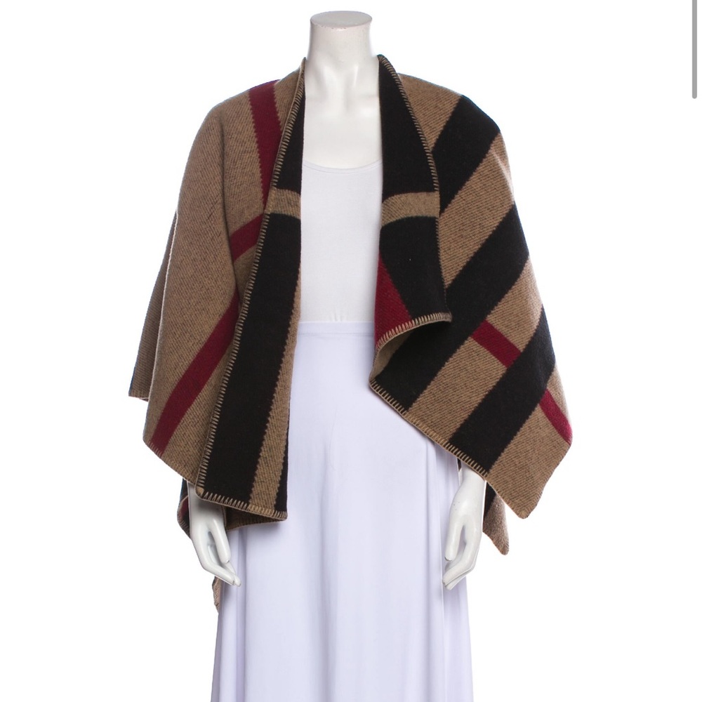 Burberry Wool Colorblock Pattern Shawl reversible